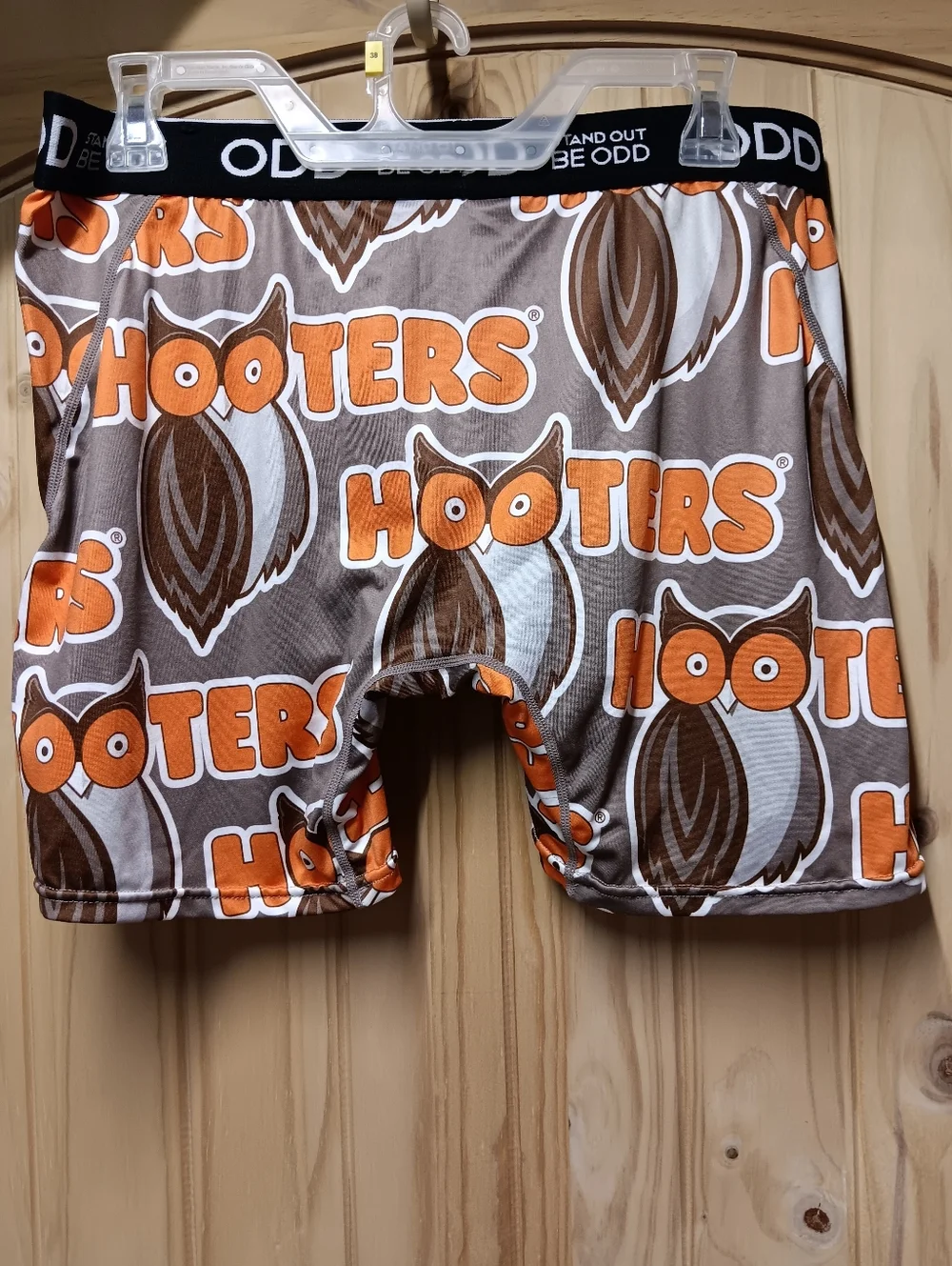 Men's Hooters Logo Boxer Shorts - Brown/Orange NWOT